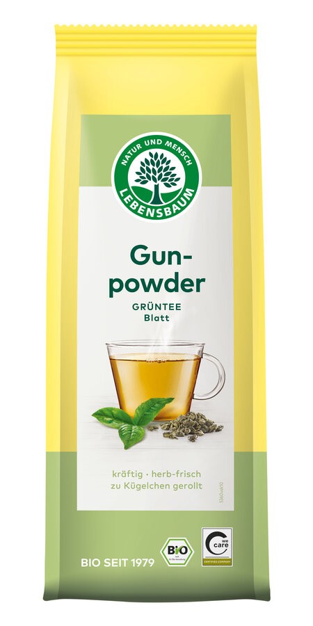 HERBATA ZIELONA LIŚCIASTA GUNPOWDER BIO 100 g - LEBENSBAUM
