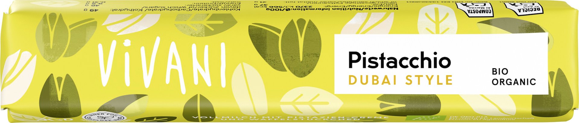 BATON PISTACJOWY W STYLU DUBAJSKIM BIO 40 g - VIVANI