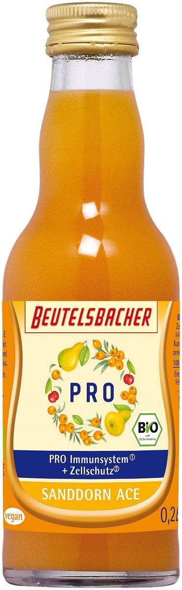 SHOT NA ODPORNOŚĆ GRUSZKA - ROKITNIK - MARCHEW BIO 200 ml - BEUTELSBACHER