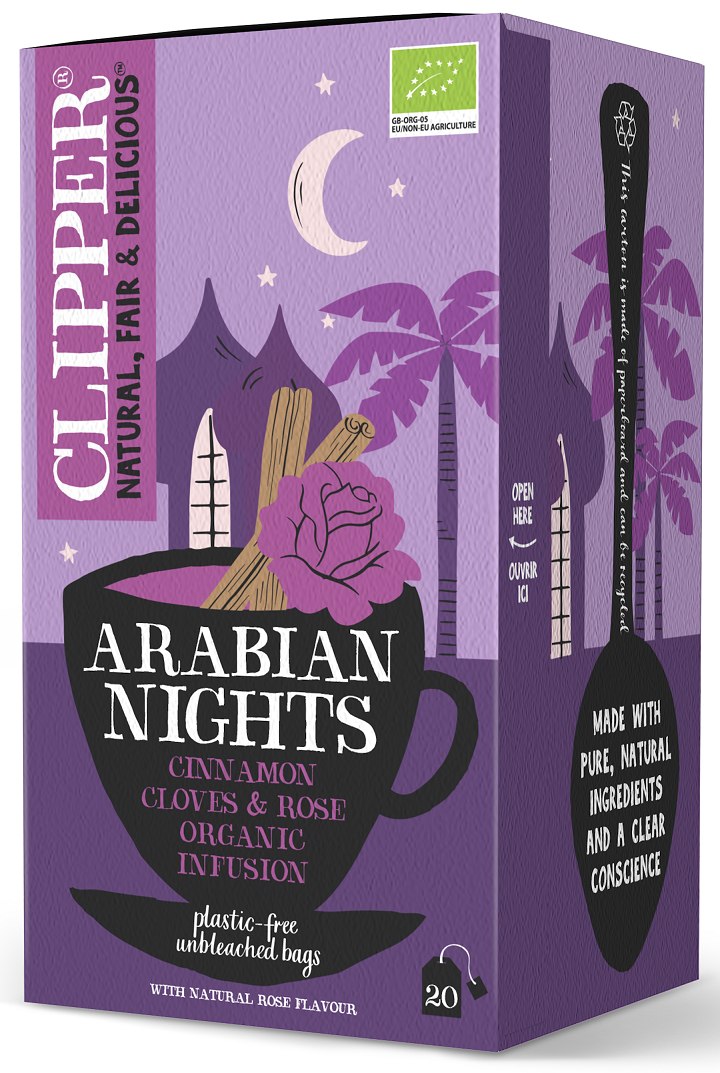 HERBATKA Z CYNAMONEM I GOŹDZIKAMI O SMAKU RÓŻY (ARABIAN NIGHTS) BIO (20 x 2 g) 40 g - CLIPPER