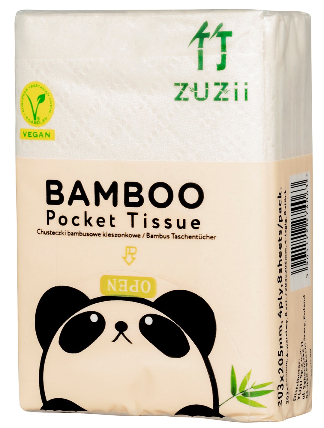 CHUSTECZKI BAMBUSOWE KIESZONKOWE 4 - WARSTWOWE 8 x 8 szt. - ZUZII