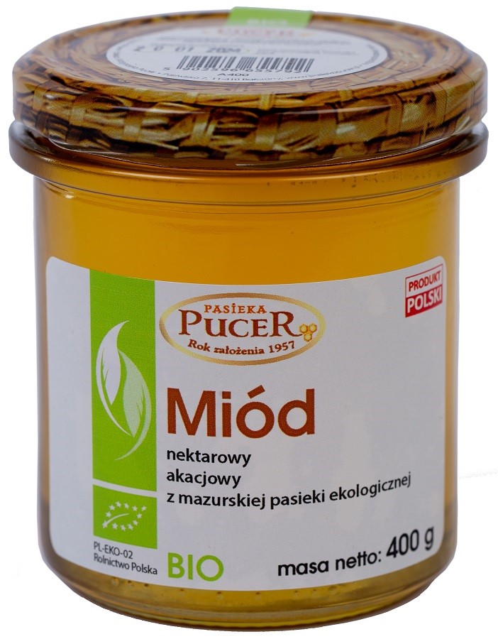 MIÓD AKACJOWY BIO 400 g - PASIEKA PUCER