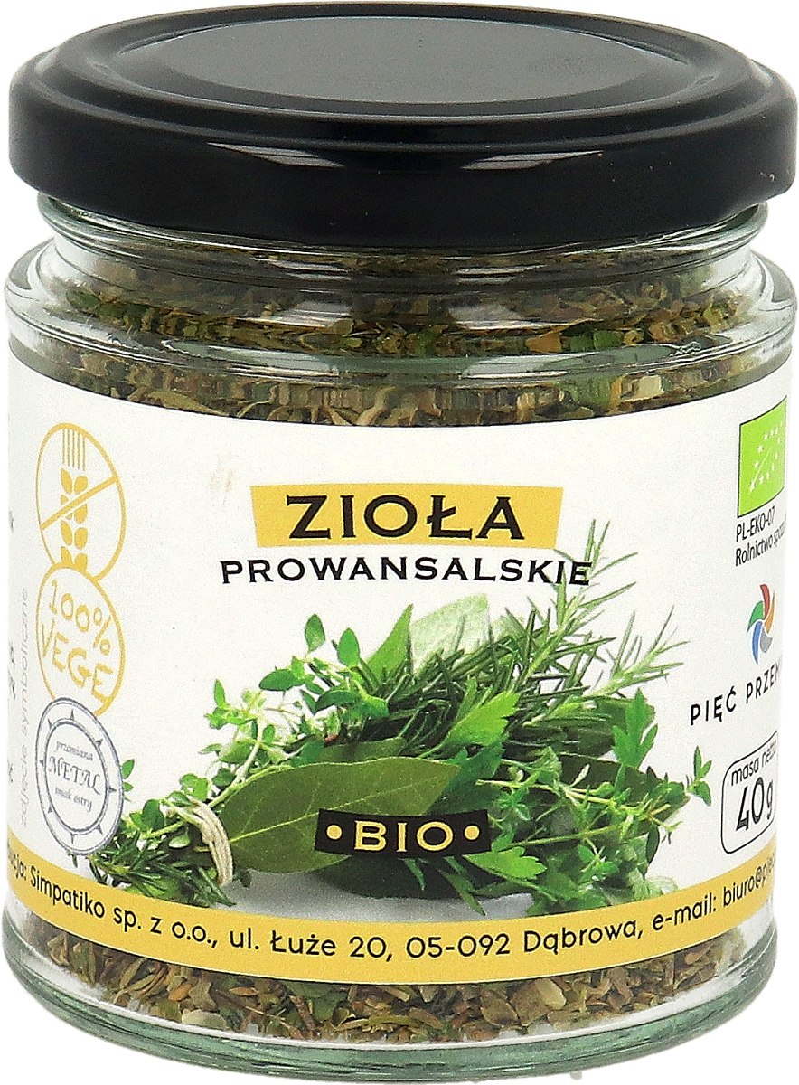ZIOŁA PROWANSALSKIE BEZGLUTENOWE BIO 40 g - PIĘĆ PRZEMIAN
