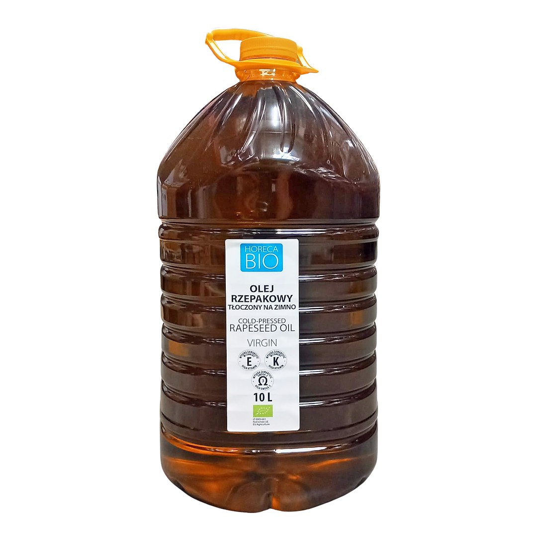 OLEJ RZEPAKOWY TŁOCZONY NA ZIMNO OMEGA-3 NIERAFINOWANY BIO 10 L - HORECA (BIO PLANET)
