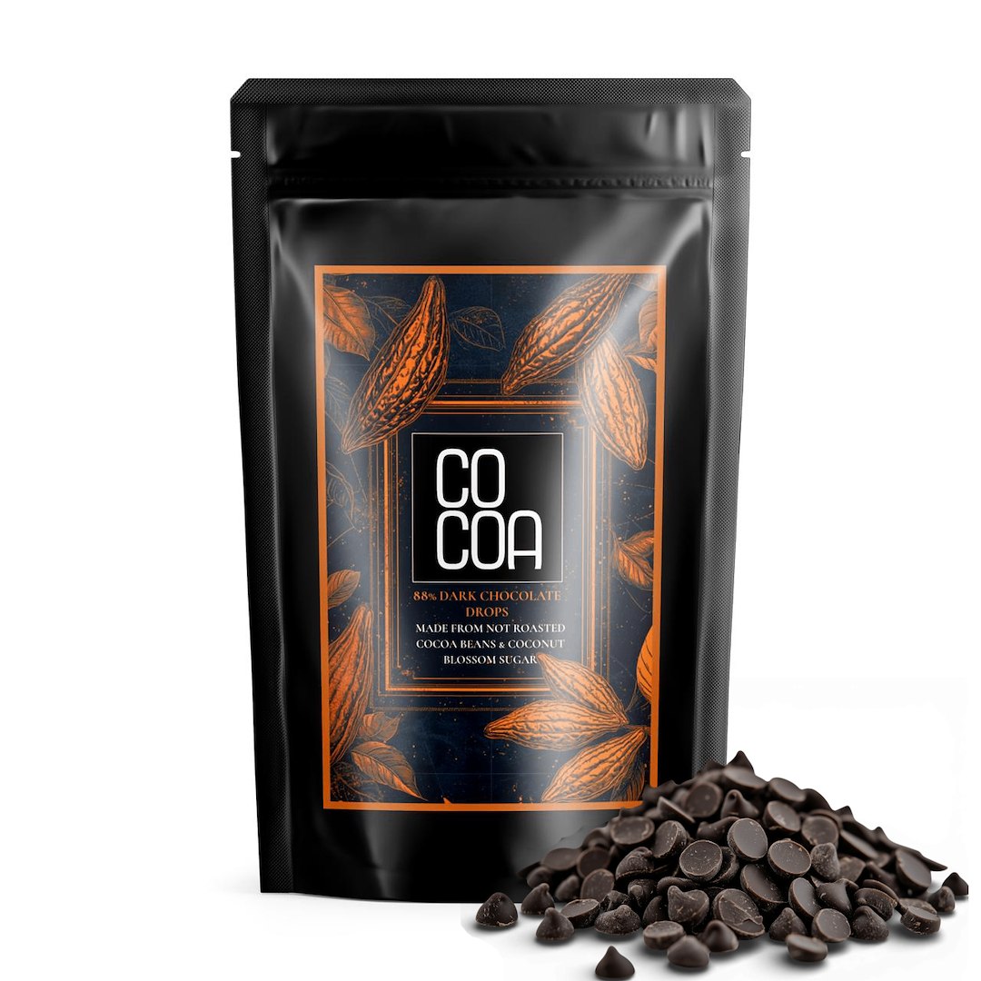DROPSY Z CIEMNEJ CZEKOLADY 88 % BIO 200 g - COCOA