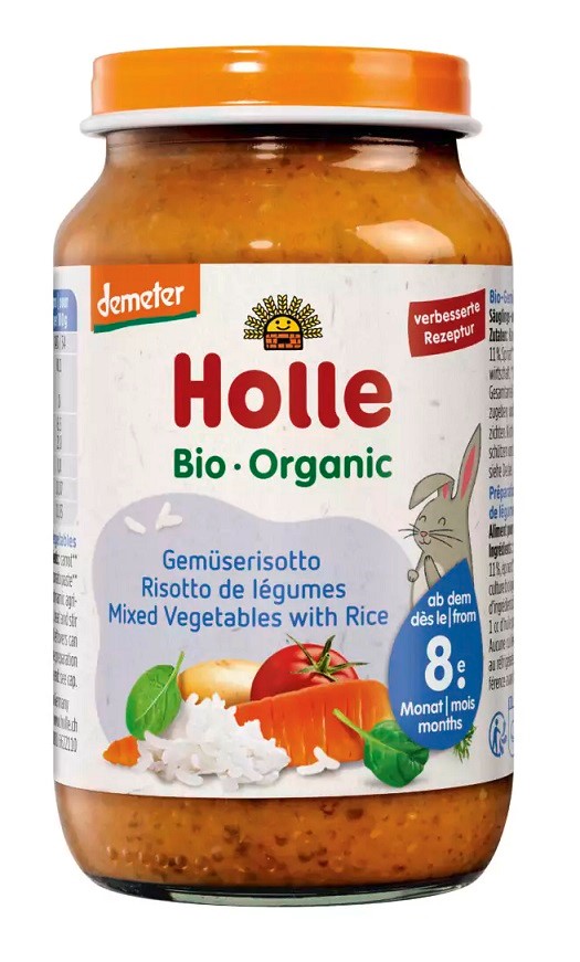 WARZYWA Z RYŻEM BEZ DODATKU CUKRÓW OD 8 MIESIĄCA DEMETER BIO 220 g (SŁOIK) - HOLLE