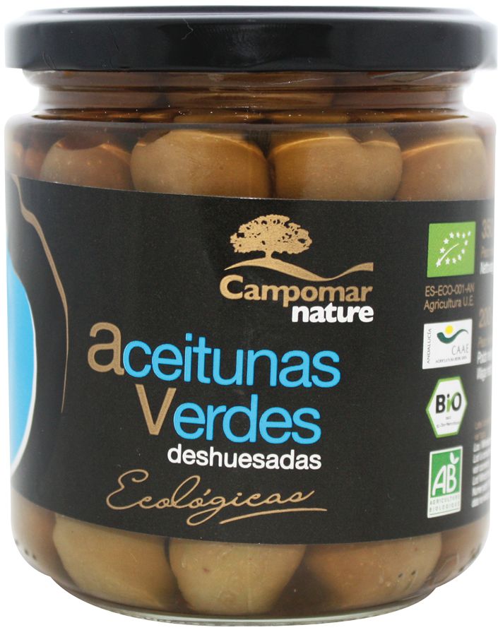 OLIWKI ZIELONE BEZ PESTEK W ZALEWIE BIO 350 g (170 g) - CAMPOMAR NATURE
