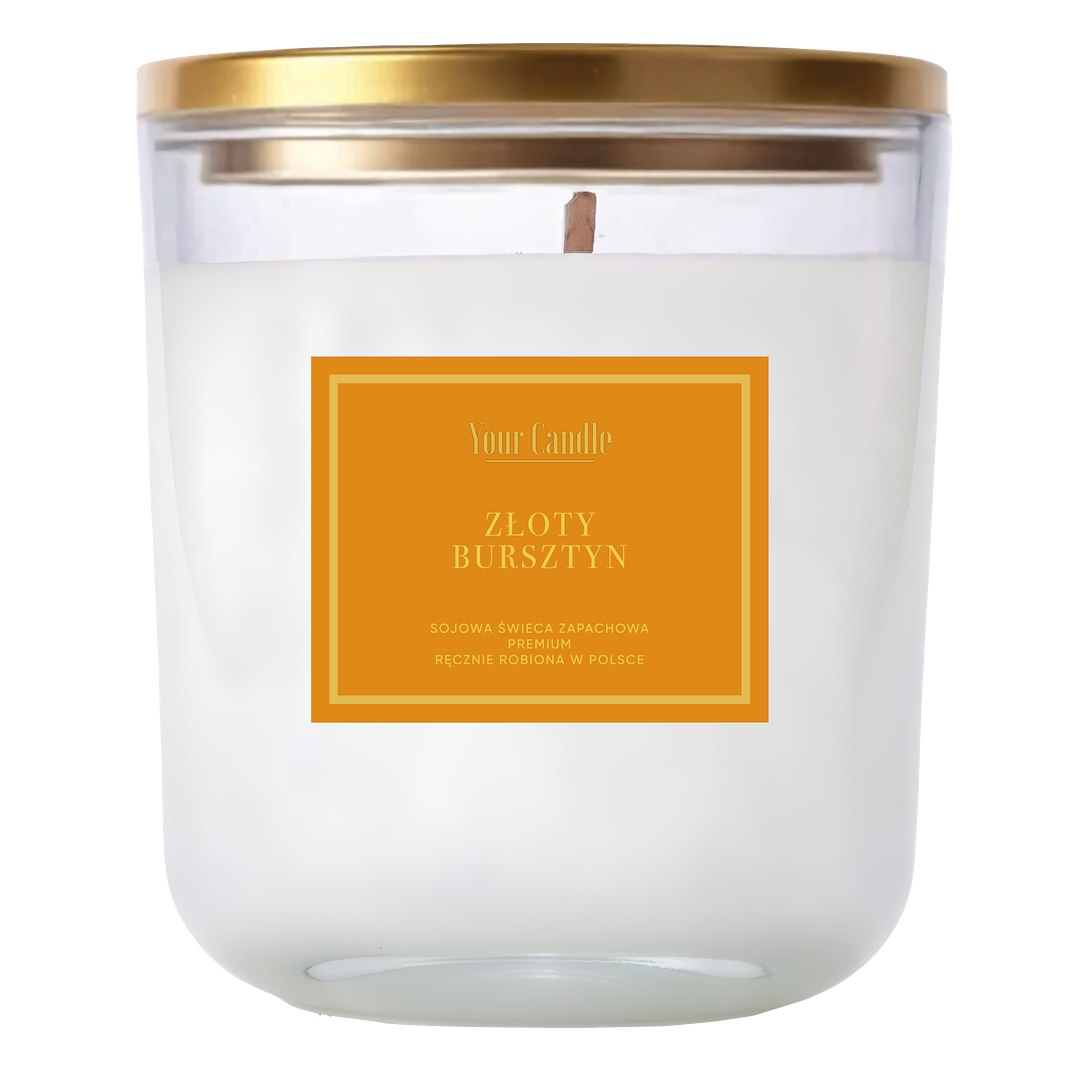 ŚWIECA SOJOWA ZAPACHOWA ZŁOTY BURSZTYN 180 ml - YOUR CANDLE
